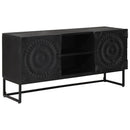 vidaXL TV szekrény Fekete 105 x 30 x 54 cm Tömör Mangófa és Műszaki Fa