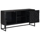 vidaXL TV szekrény Fekete 105 x 30 x 54 cm Tömör Mangófa és Műszaki Fa