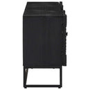 vidaXL TV szekrény Fekete 105 x 30 x 54 cm Tömör Mangófa és Műszaki Fa