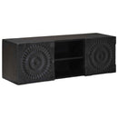 vidaXL TV szekrény Fekete 105 x 30 x 35 cm Tömör Mangófa és Műszaki Fa