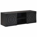 vidaXL TV szekrény Fekete 105 x 30 x 35 cm Tömör Mangófa és Műszaki Fa