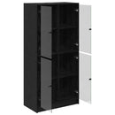 vidaXL Magasfiú Fekete tölgy 68 x 37 x 142 cm Faanyag