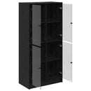 vidaXL Magasfiú Fekete tölgy 68 x 37 x 142 cm Szerelt Fa