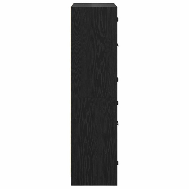 vidaXL Magasfiú Fekete tölgy 68 x 37 x 142 cm Faanyag