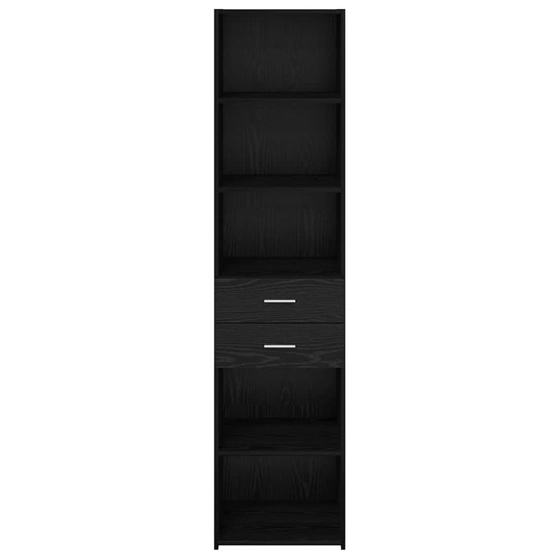 vidaXL Magasfiú fiókkal Fekete tölgy 45 x 42,5 x 185 cm Faanyag