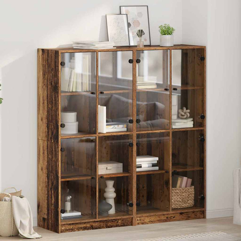 vidaXL Magasfiú 2 pcs Öreg fa 136 x 37 x 142 cm Faanyag