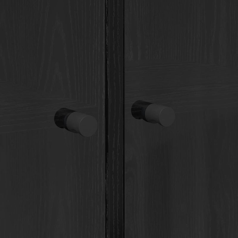 vidaXL Magasfiú 2 pcs Fekete tölgy 136 x 37 x 142 cm Faanyag