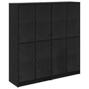vidaXL Magasfiú 2 pcs Fekete tölgy 68 x 37 x 142 cm Faanyag