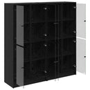 vidaXL Magasfiú 2 pcs Fekete tölgy 68 x 37 x 142 cm Faanyag
