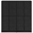 vidaXL Magasfiú 2 pcs Fekete tölgy 136 x 37 x 142 cm Faanyag