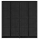 vidaXL Magasfiú 2 pcs Fekete tölgy 68 x 37 x 142 cm Faanyag