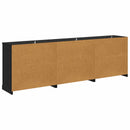 vidaXL Oldalszekrények fiókkal 3 pcs Fekete Tölgy 210 x 35,5 x 67,5 cm