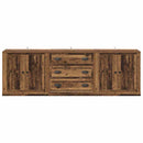 vidaXL Oldalszekrények 3 pcs Fekete tölgy 210 x 35,5 x 67,5 cm Faanyag