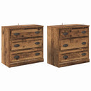 vidaXL Oldalszekrények 2 pcs Öreg fa 70 x 35,5 x 67,5 cm Faanyag