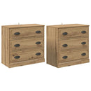 vidaXL Oldalszekrények 2 pcs Artisan tölgy 70 x 35,5 x 67,5 cm Faanyag