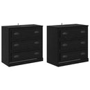vidaXL Oldalszekrények 2 pcs Fekete tölgy 70 x 35,5 x 67,5 cm Faanyag