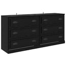 vidaXL Oldalszekrények 2 pcs Fekete tölgy 70 x 35,5 x 67,5 cm Faanyag
