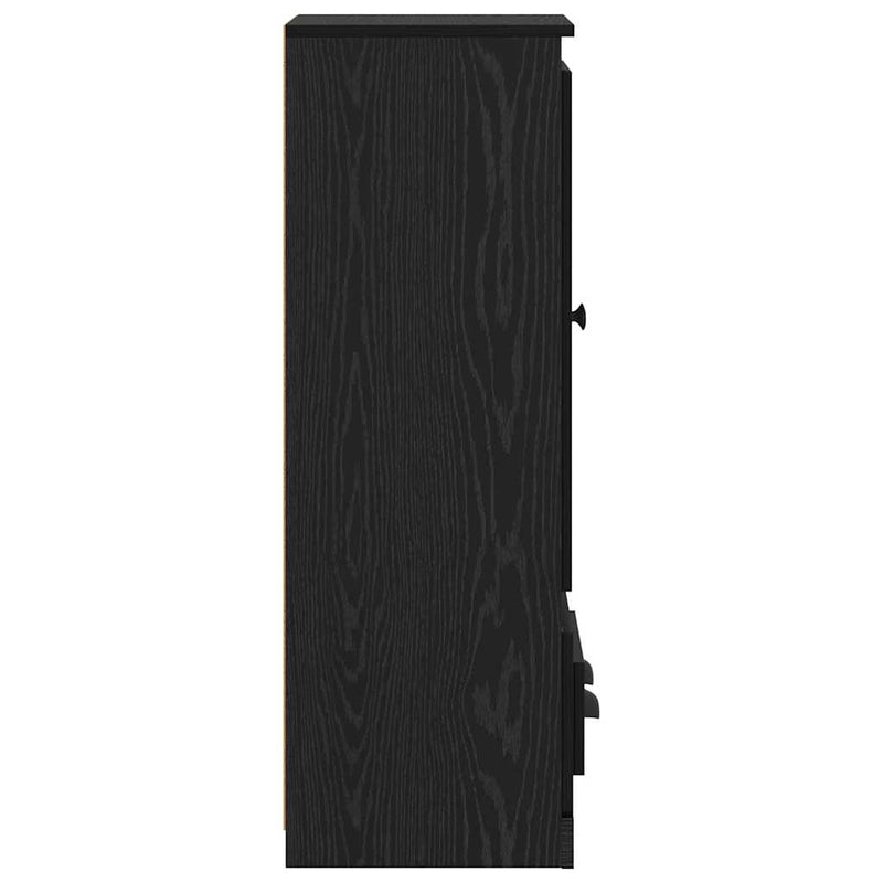 vidaXL Magasfiú fiókkal 3 pcs Fekete tölgy Faanyag