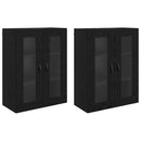 vidaXL Fali Szekrények 2 pcs Fekete tölgy 69,5 x 34 x 90 cm Faanyag