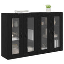 vidaXL Fali Szekrények 2 pcs Fekete tölgy 69,5 x 34 x 90 cm Faanyag