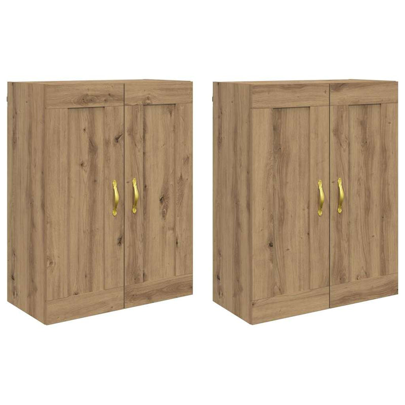 vidaXL Fali Szekrények 2 pcs Artisan tölgy 69,5 x 34 x 90 cm Faanyag
