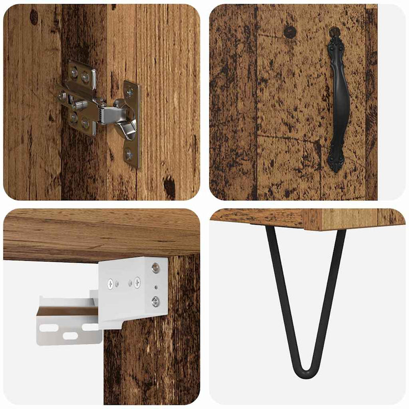 vidaXL Magasfiú Öreg fa 69,5 x 34 x 180 cm Faanyag