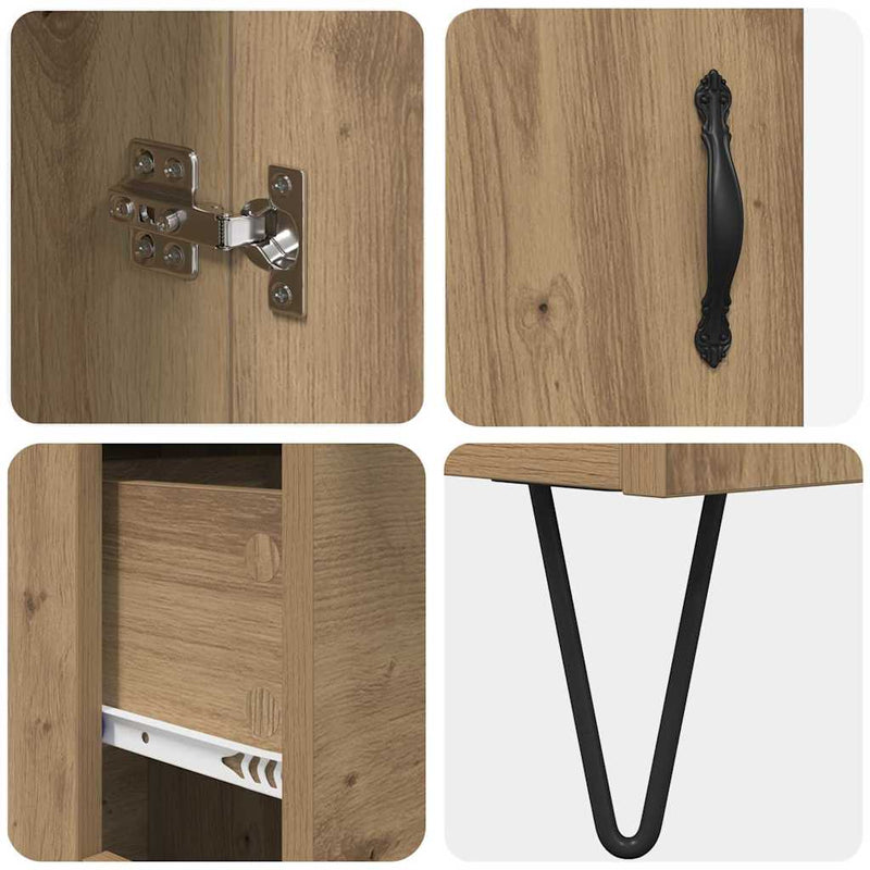 vidaXL Magasfiú fiókkal Artisan tölgy 69,5 x 34 x 180 cm Faanyag