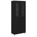 vidaXL Magasfiú Fehér és Fekete Tölgy 69,5 x 34 x 180 cm Faanyag