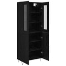 vidaXL Magasfiú Fehér és Fekete Tölgy 69,5 x 34 x 180 cm Faanyag