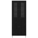 vidaXL Magasfiú Fehér és Fekete Tölgy 69,5 x 34 x 180 cm Faanyag