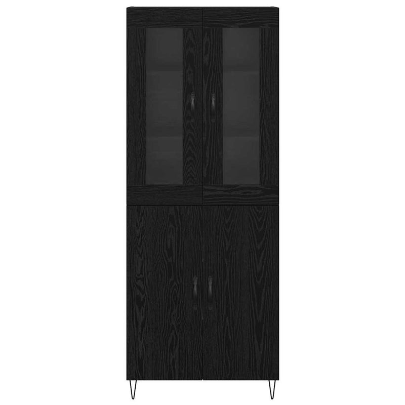 vidaXL Magasfiú Fehér és Fekete Tölgy 69,5 x 34 x 180 cm Faanyag