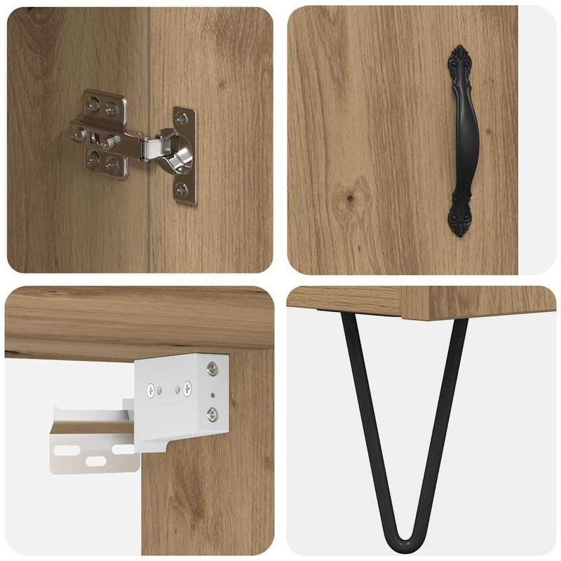 vidaXL Magasfiú Artisan tölgy 69,5 x 34 x 180 cm Faanyag