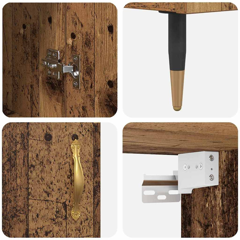 vidaXL Magasfiú Öreg fa 69,5 x 34 x 180 cm Faanyag