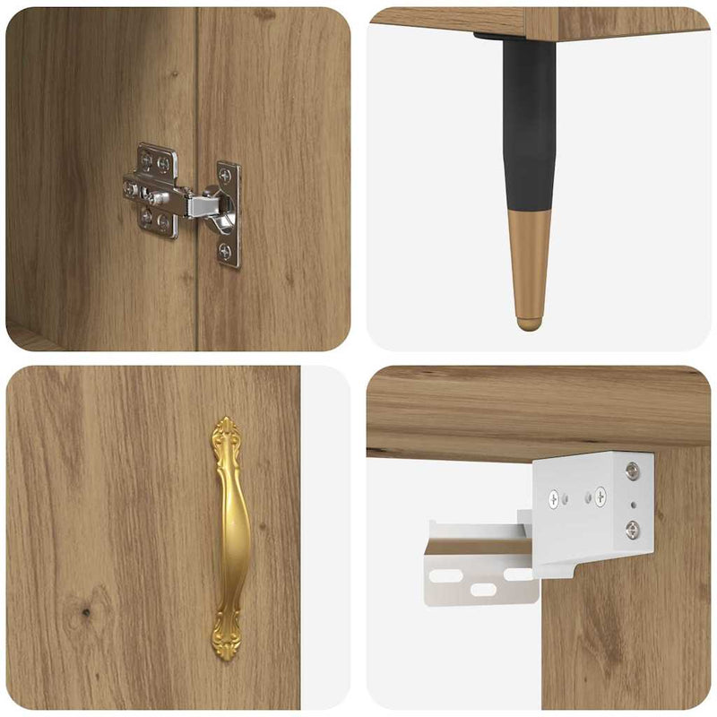 vidaXL Magasfiú Artisan tölgy 69,5 x 34 x 180 cm Faanyag