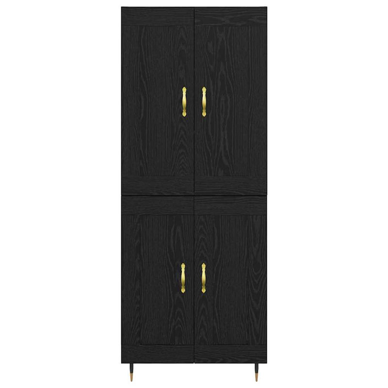 vidaXL Magasfiú Fekete tölgy 69,5 x 34 x 180 cm Faanyag