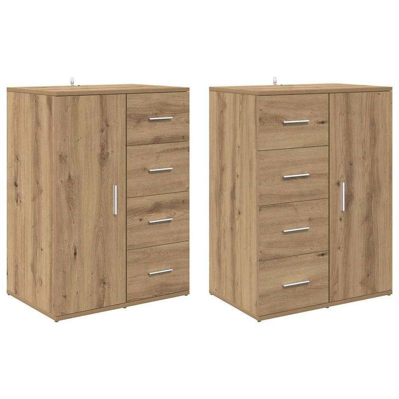 vidaXL Oldalszekrények Corona 2 pcs Artisan tölgy 59 x 39 x 80 cm