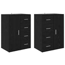vidaXL Oldalszekrények Corona 2 pcs Fekete tölgy 59 x 39 x 80 cm