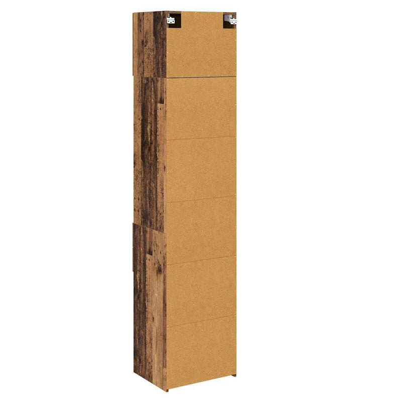 vidaXL Magasfiú Falra szerelhető Öreg fa 50 x 42,5 x 225 cm Faanyag