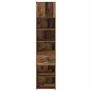 vidaXL Magasfiú Falra szerelhető Öreg fa 50 x 42,5 x 225 cm Faanyag