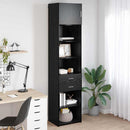 vidaXL Magasfiú fiókkal Fekete tölgy 50 x 42,5 x 225 cm Faanyag