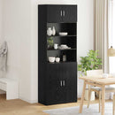 vidaXL Tárolószekrény Fekete tölgy 80 x 42,5 x 225 cm Faanyag