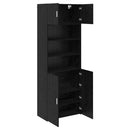 vidaXL Tárolószekrény Fekete tölgy 80 x 42,5 x 225 cm Faanyag