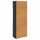 vidaXL Tárolószekrény Fekete tölgy 80 x 42,5 x 225 cm Faanyag