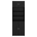 vidaXL Tárolószekrény Fekete tölgy 80 x 42,5 x 225 cm Faanyag