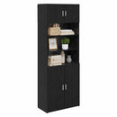 vidaXL Tárolószekrény Fekete tölgy 80 x 42,5 x 225 cm Faanyag