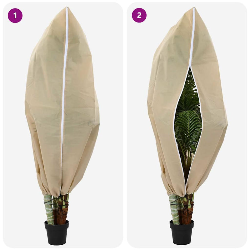 vidaXL Fagy Elleni Növény Gyapjú Fedők 5 pcs Bézs 1,55 x 1 m