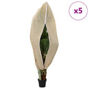 vidaXL Fagy Elleni Növény Gyapjú Fedők 5 pcs Bézs 1,8 x 1,2 m