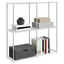 vidaXL Tubuláris polc tárolóval Fehér 86 x 27 x 90 cm Alumínium
