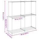 vidaXL Tubuláris polc tárolóval Fehér 86 x 27 x 90 cm Alumínium