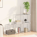 vidaXL Tubuláris polc tárolóval Fehér 129 x 27 x 132 cm Alumínium